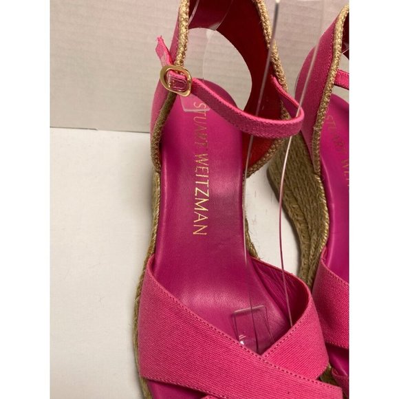 Stuart Weitzman Women's Fuchsia Mirela II Espadrille Wedge Sz 10B - Picture 4 of 9